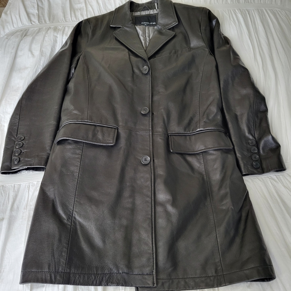 Wilsons Leather Button Down Trench